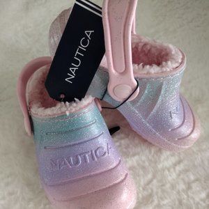 NAUTICA Girls' Rainbow Glitter Clog SIZE  8 / 9 / 10 / 11